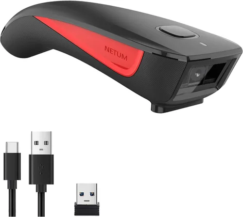 Vista 9 de NETUM Mini escáner de código de barras compatible con Bluetooth, pequeño escáner de código de barras USB portátil para inventario, lector