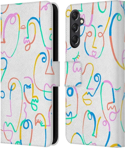 Vista 180 de Head Case Designs Officially Licensed Ninola Brushstrokes Multi Colorful Leather Wallet Case Compatible with Samsung Galaxy A07 4G