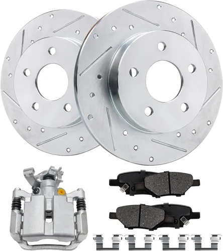 Vista 31 de Detroit Axle - 4 rotores de freno para Chevrolet Cruze 2014 2015 [modelos de motores de gas] Rotores de freno de disco perforados y ranurados