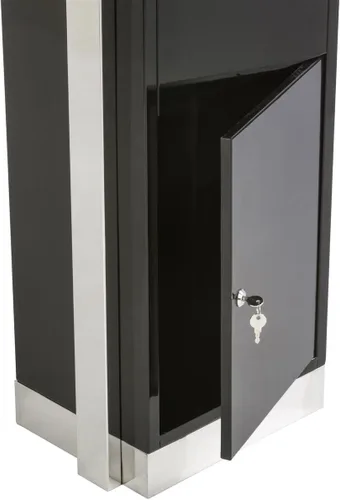 Vista 3 de Caja de comentarios de sugerencias de servicio pesado, ranura de correo de pie, puerta de bloqueo (acero)
