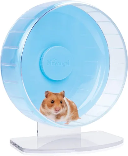 Vista 20 de Niteangel Ruedas de ejercicio súper silenciosas para hámster: ruedas giratorias silenciosas para hámster con soporte ajustable para hámsters, Verde