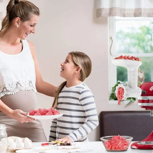 Vista 5 de Accesorios para picadora de carne de alimentos para batidoras de pie KitchenAid, excelentes accesorios para picadora de carne de grado alimenticio