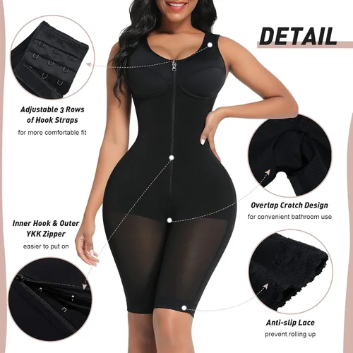 Vista 3 de FeelinGirl - Moldeador de cuerpo para mujer, control de abdomen, fajas de compresión posquirúrgica, moldeador de glúteos