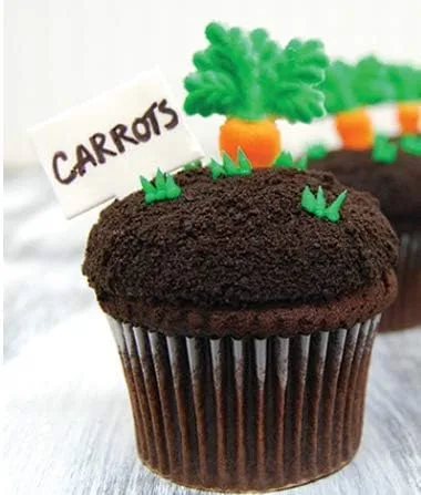 Vista 2 de Paquete de 24 adornos de zanahoria y azúcar para tartas, cupcakes, paletas de pastel
