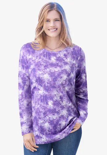 Vista 5 de Woman Within Camiseta perfecta de manga larga con cuello redondo para mujer