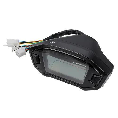 Vista 2 de Tacómetro de velocímetro digital universal para motocicleta, odómetro digital ajustable para 7 colores, compatible con todas las motocicletas con DC