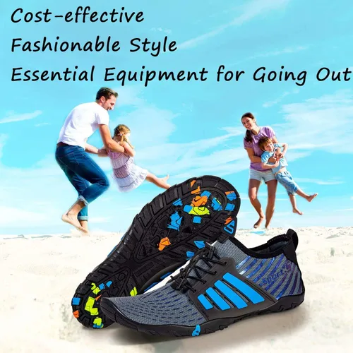 Vista 6 de YALOX - Zapatos de agua de secado rápido para hombre y mujer, para exteriores, proporcionan una sensación de ir descalzo, para usarlos en la playa