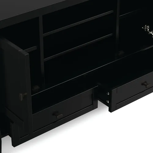 Vista 9 de SIMPLIHOME Warm Shaker - Mueble para TV de MADERA MACIZA de 47 Pulgadas de Ancho Estilo Transicional en Negro Para TVs de hasta 52 Pulgadas, Para
