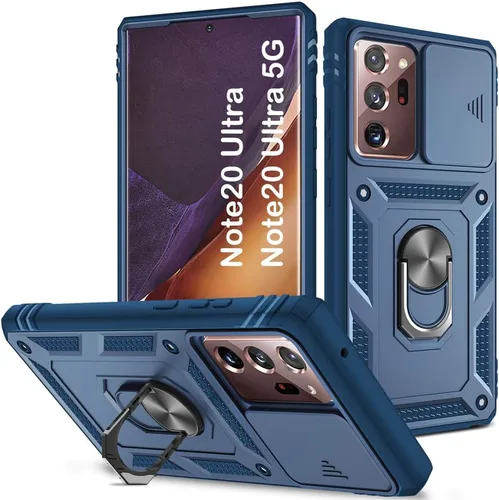 Vista 164 de PASNEW Funda militar para iPhone 13 Pro Max, cubierta de cámara deslizante y soporte de anillo de metal de 360°, carcasa rígida multicapa resistente