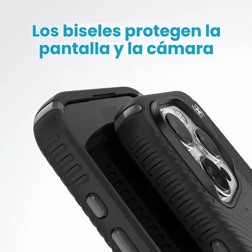 Vista 6 de Funda MagSafe Speck para iPhone 15 Pro - Protección contra caídas y de cámara, ClickLock antideslizante, compatible con carga inalámbrica, se adapta