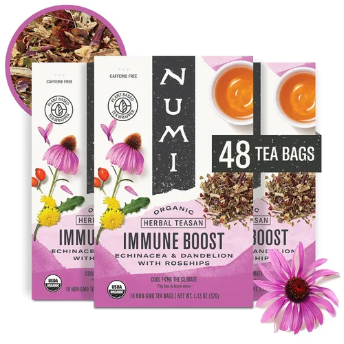 Vista 32 de Té de cúrcuma, Amber Sun, Numi Organic Mezcla de té de cúrcuma de hierbas con rooibos y especias