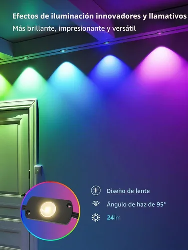Vista 8 de Brizled Luces permanentes para exteriores, 100 pies, 60 LED, esenciales RGB, luces de Navidad permanentes que funcionan con Alexa y Google, luz