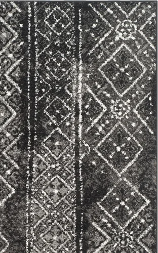 Vista 8 de SAFAVIEH Alfombra de área 8x10 - Colección Adirondack - Grande - Negro y plateado, diseño marroquí bohemio, no suelta pelusa y fácil de limpiar