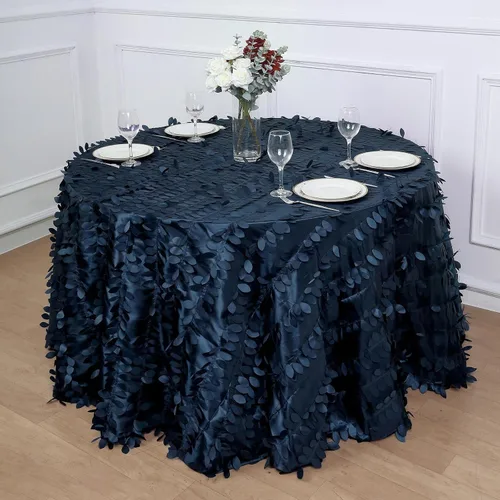 Vista 34 de TABLECLOTHSFACTORY - Mantel cuadrado de tela de tafetán de pétalos de hojas 3D de 54 pulgadas, color negro