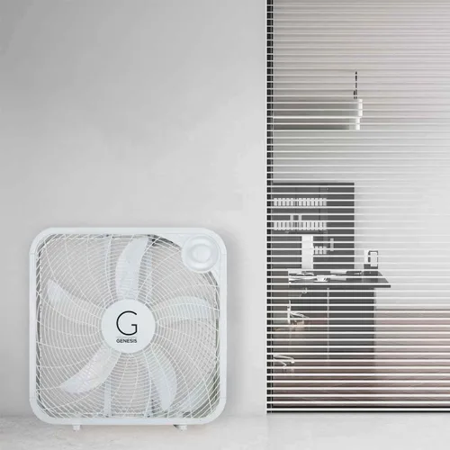 Vista 2 de Genesis Ventilador de caja de 20 pulgadas, 3 ajustes, tecnología de refrigeración máxima, asa de transporte, blanco (G20BOX-WHT)