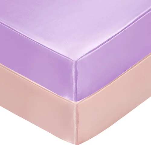 Vista 15 de SiinvdaBZX Sábanas de Satén para Mini Cuna 38 x 24 Pulgadas, Sábanas Sedosas y Suaves para Mini Cuna Portátil, Funda de Colchón, Sábanas para Corral