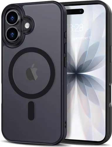 Vista 16 de Anuck - Funda magnética para iPhone 11 compatible con MagSafe, carcasa trasera mate translúcida dura, borde de TPU, delgada, resistente a impactos