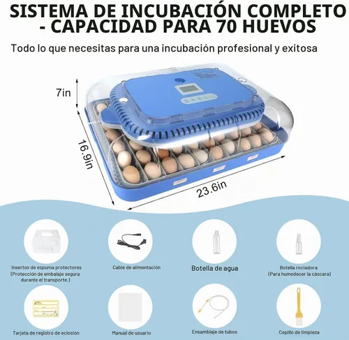Vista 9 de Serie IV - Incubadora de 70 huevos para criadores, humedad precisa basada en sensores + control de temperatura, separador de pollitos, espaciado