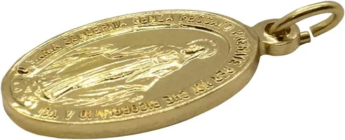 Vista 4 de Paquete de diez colgantes de medalla milagrosa Aluminio prensado dorado Gran regalo católico para la primera comunión y confirmación Añadir a