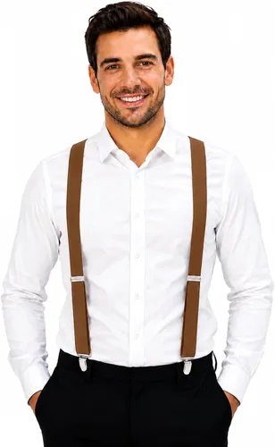 Vista 18 de Dibi Suspenders for Men Heavy Duty 1" Y-Back Adjustable Strong Metal Clips Negro