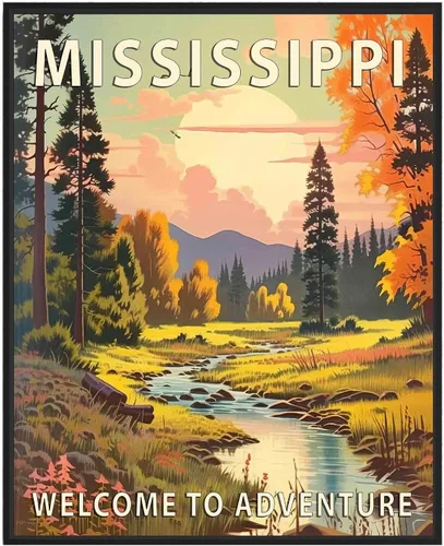 Vista 12 de Póster artístico de Alaska, decoración artística de paisaje retro de Estados Unidos, pintura de montaña y paisaje de aventura para dormitorio, sala