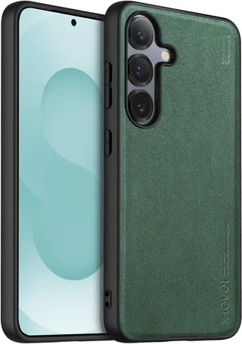 Vista 22 de X-level Funda para Samsung Galaxy Z Flip 6, delgada funda delgada de piel sintética para teléfono, TPU suave, a prueba de golpes, protección Negro