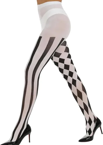 Vista 9 de MANZI Medias de Halloween para mujer, a rayas, con estampado de murciélagos y nailon Mallas con estampado de murciélagos