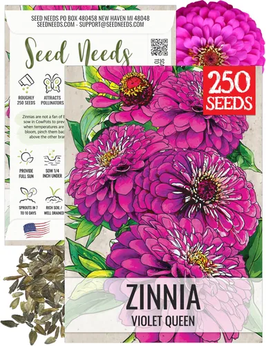 Vista 26 de Seed Needs State Fair - Semillas de zinnia para plantar flores cortadas mixtas, 1 paquete 4-Mezclado