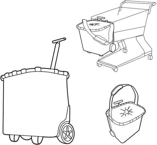 Vista 6 de reisenthel Carrycruiser Twist Sky Rose - Carrito de compras portátil con marco de aluminio resistente, correa para el hombro y bolsa