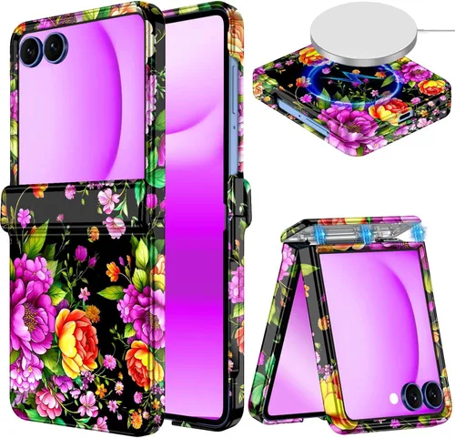 Vista 26 de Hekodonk Funda para Galaxy Z Flip 7, compatible con MagSafe, protector de pantalla integrado, protección de bisagra, magnética, delgada, a prueba