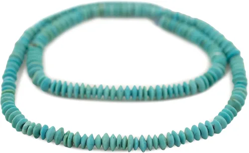 Vista 3 de TheBeadChest - Cuentas Heishi de piedra azul turquesa de 0.116 pulgadas (0.157 in)