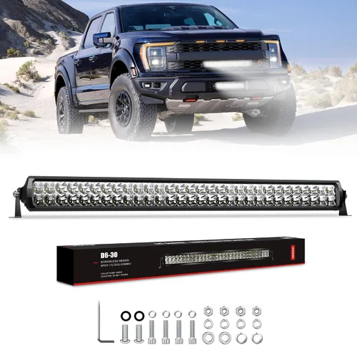 Vista 10 de Barra de luces LED de 6 pulgadas IP68 Waterproof, 60W, Flood and Spot Combo Beam, LED Driving Light Work Light Fog Lamp for Truck Cars ATV UTV Boat