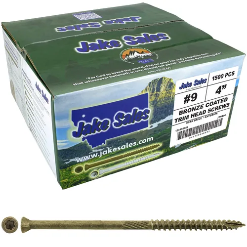 Vista 29 de Jake Sales Tornillo de madera multiusos con revestimiento de bronce de 1-5/8 pulgadas, cabeza torx/Star Drive Trim Head