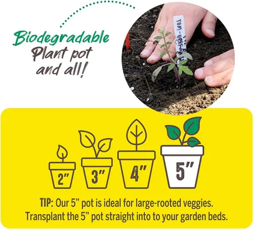Vista 7 de Jiffy Macetas de turba biodegradables para plántulas, 5 pulgadas, paquete
