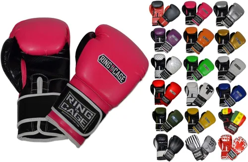 Vista 10 de Guantes de boxeo para entrenamiento de gimnasio Verde neón/negro