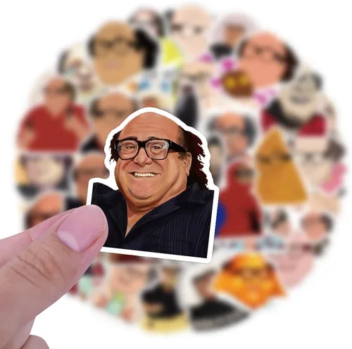 Vista 2 de CHVISO Danny Devito - Paquete de 53 calcomanías de memes, Frank Reynolds, calcomanías Always Sunny