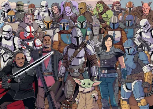 Vista 2 de Ravensburger Star Wars: The Mandalorian Challenge - Rompecabezas de 1000 piezas Diseño de pieza único Tecnología Softclick Regalo ideal