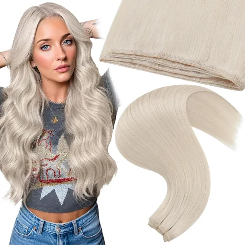 Vista 71 de Moresoo Extensiones de cabello humano real para coser, color negro natural