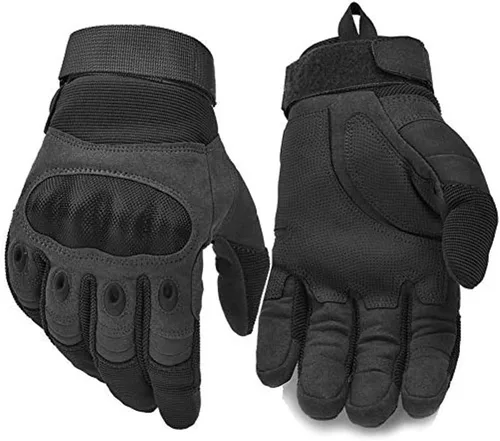 Vista 6 de REEBOW GEAR Guantes tácticos para motocicletas, guantes de dedo completo, color negro