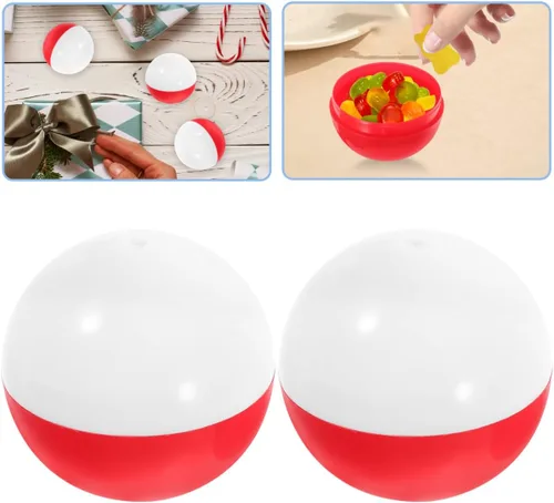 Vista 9 de Ibasenice Bolas de plástico vacías rellenables, 50 unidades, cápsulas transparentes para máquinas expendedoras, regalos de fiesta de Navidad