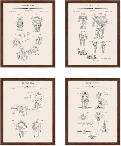 Vista 36 de Poster Master Póster de juguete de construcción de 2 piezas, estampado de patente de bloques de construcción, arte de minifigura, diseño