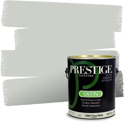 Vista 48 de Prestige Paints - Pintura exterior e imprimación en uno, 1 galón, plano, compatibilidad comparable con el color menta «Whipped Mint» de Behr
