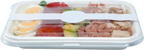 Vista 18 de Restaurantware RW Base 12 x 1.5 Pulgadas Bandas de Embalaje 100 Bandas Adhesivas para la Cintura - Etiqueta Adhesiva de Papel Blanco Fuerte