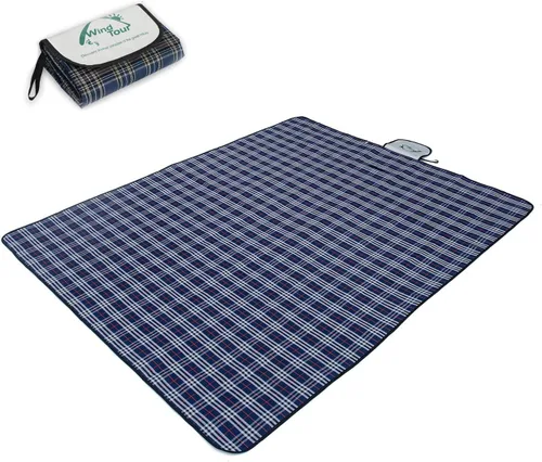 Vista 9 de Wind Tour Manta de picnic impermeable con correa de transporte, tapete plegable a prueba de arena para exteriores, para campamento, playa, parque