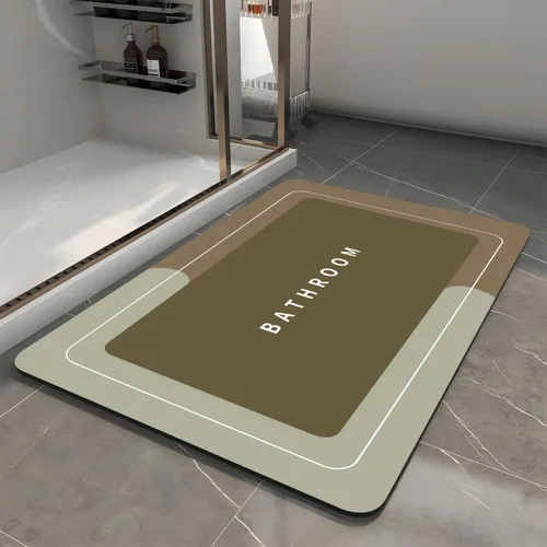 Vista 8 de Tapete de baño, de secado rápido, antideslizante, delgado, súper absorbente, tapete de baño, tapete de baño para suelo, bañera, tocador, tapete