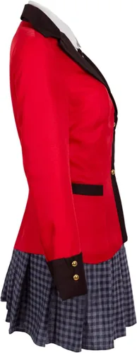 Vista 4 de Kakegurui Runa Yomozuki - Disfraz de uniforme escolar japonés para niñas, traje de falda corta