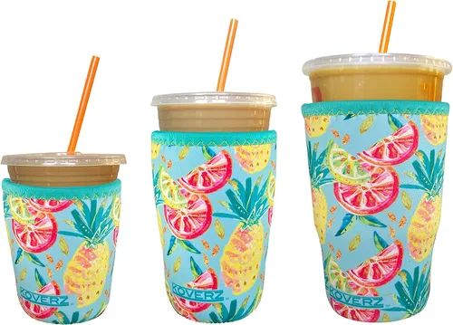 Vista 75 de Funda Koverz para café helado, funda aislante de neopreno para taza, se ajusta a una taza de café de 32 Oz., lavable y reutilizable, accesorios