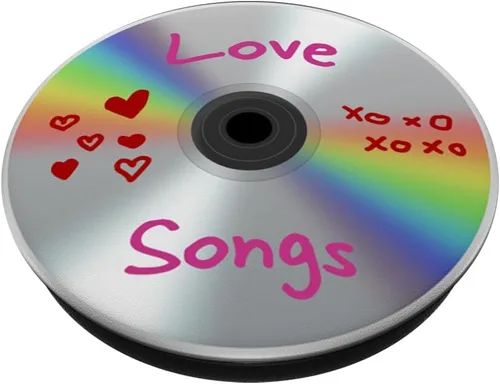 Vista 2 de Love Songs CD Retro Compact Disc Vintage 80s 90s Music Hits PopSockets intercambiables PopGrip