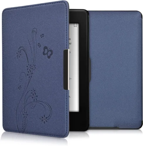 Vista 25 de kwmobile Funda compatible con Amazon Kindle PaperWhite - Funda para lector electrónico - Azul pez pequeño/azul claro/blanco