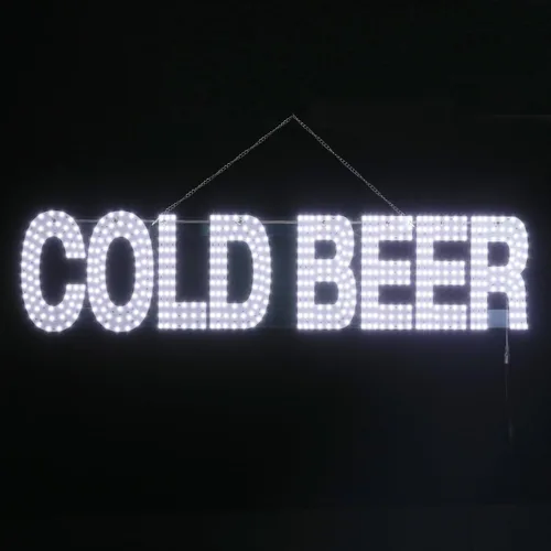 Vista 10 de Letreros LED grandes de Delta 8 de 30"x10" para negocios, diseño único súper brillante Letrero Delta 8 con instalación colgante, Letrero Delta 8